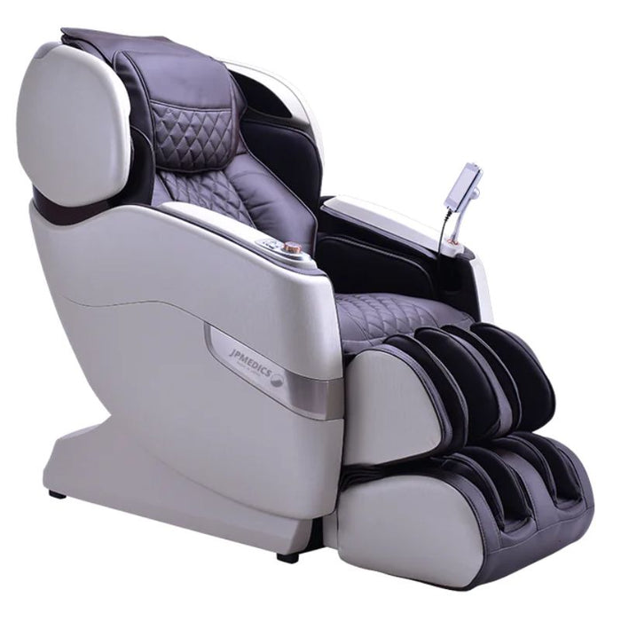 JPMedics Kumo 4D Massage Chair in stone white/edo brown color semi side view
