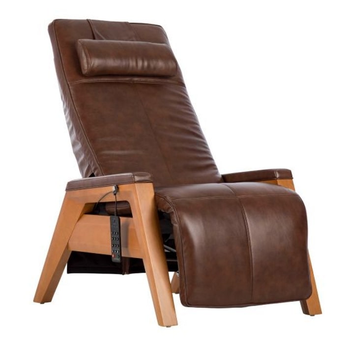 Human Touch Gravis ZG Chair Zero Gravity Recliner in Beech & Saddle