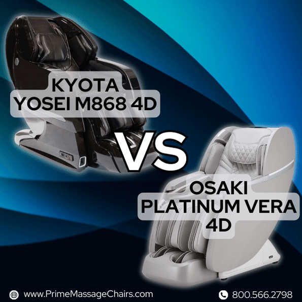 Massage Chair Comparison Kyota Yosei M868 4D vs Osaki Platinum Vera 4