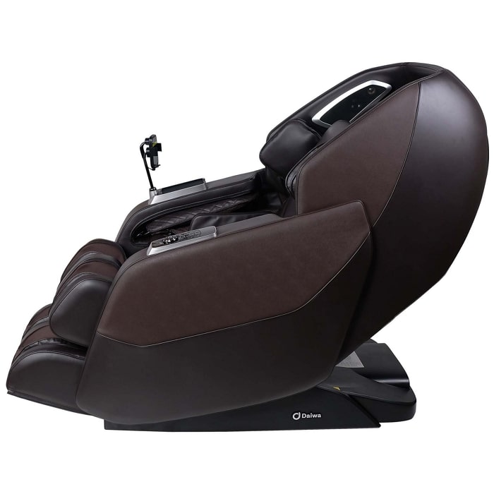 Daiwa Hubble Plus 4D Massage Chair in Chocolate side view.