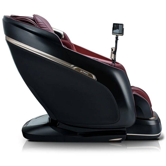 JPMedics Kaze Massage Chair in Black/Burgundy Side View