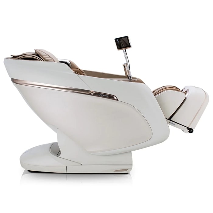 JPMedics Kaze Massage Chair in White/Beige Reclined Position