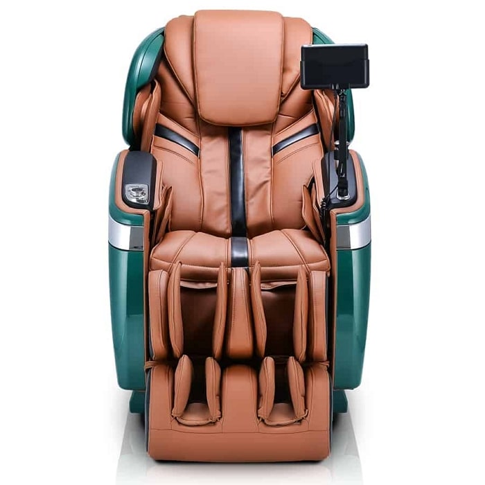 Ogawa Master Drive AI 2.0 Massage Chair in Emerald and Cappuccino Front View