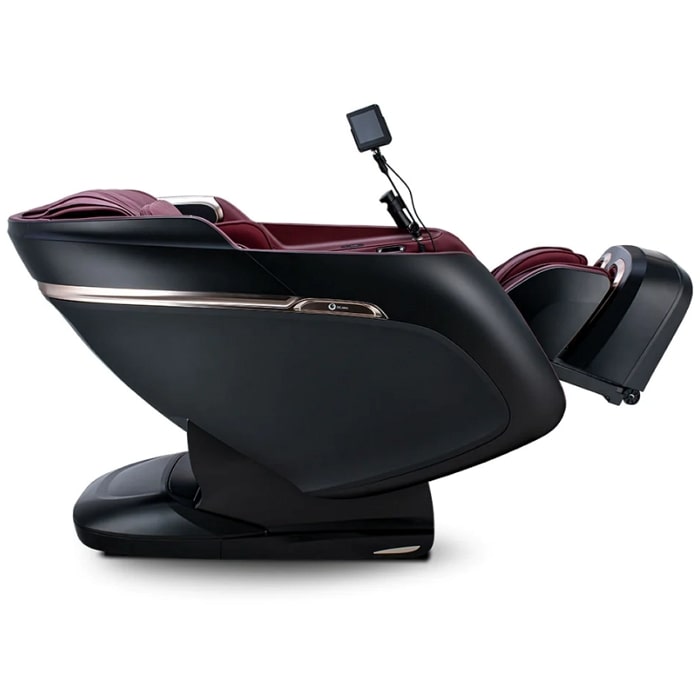 Ogawa Master Drive Duo Massage Chair in Black & Burgundy Fully Reclined