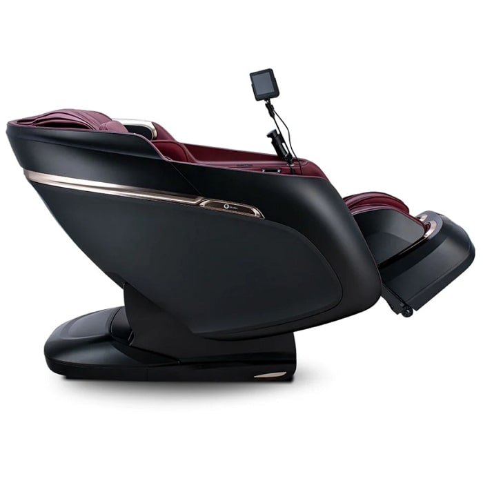 Ogawa Master Drive Duo Massage Chair in Black & Burgundy Partially Reclined