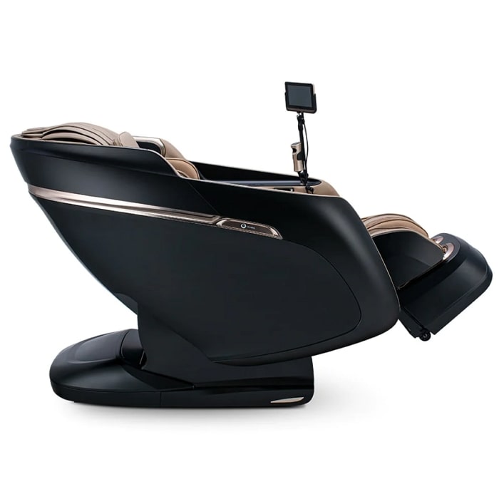 Ogawa Master Drive Duo Massage Chair in Black & Champagne partially reclined