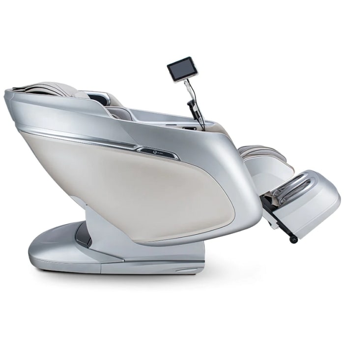 Ogawa Master Drive Duo Massage Chair in Platinum & Platinum Partially Reclined