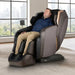 Osaki Duke XL 4D Big & Tall Massage Chair in Black/Brown with man sitting and relaxing.