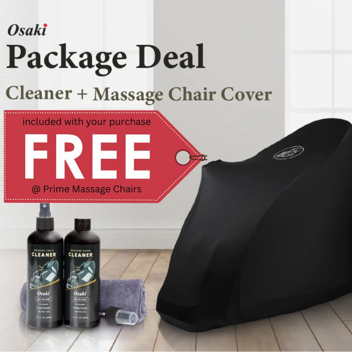 Get a Free Osaki Cleaner Kit and Massage Chair Cover with your purchase from PrimeMassageChairs.com.