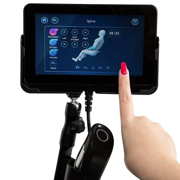 Osaki Platinum AI Xrest 4D Massage Chair touchscreen controller.