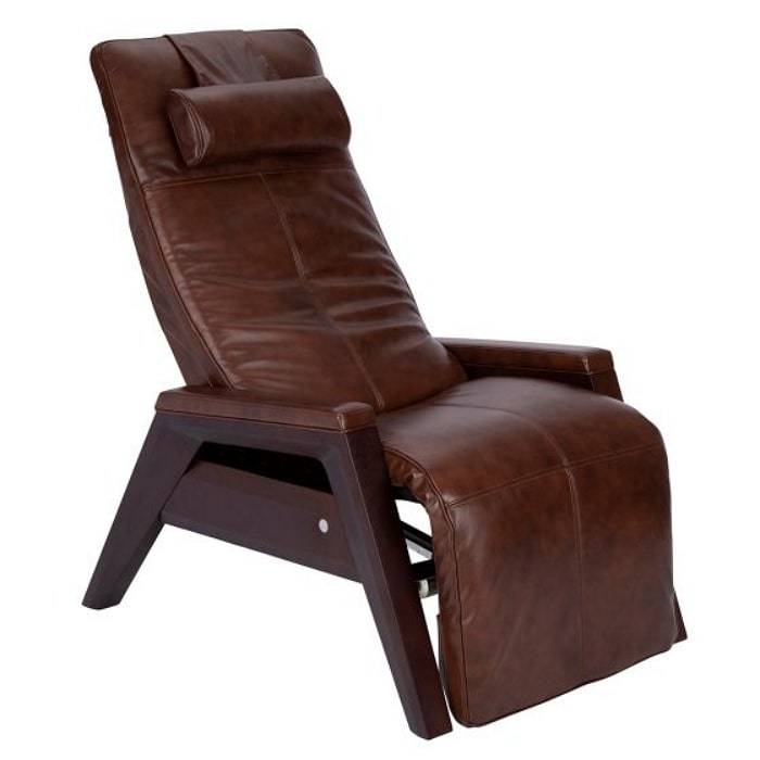 Human Touch Gravis ZG Chair Zero Gravity Recliner in Mahogany & Saddle