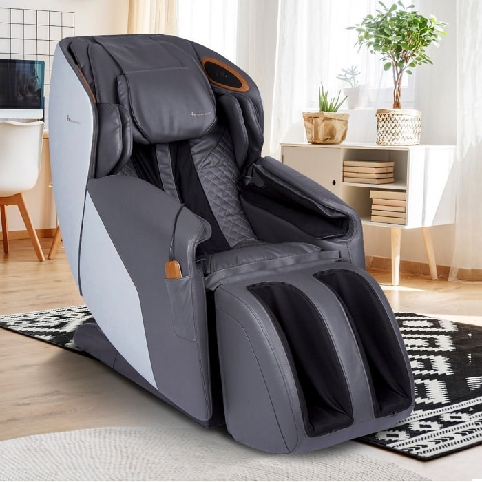 Human Touch Quies Massage Chair in Gray Inside the House