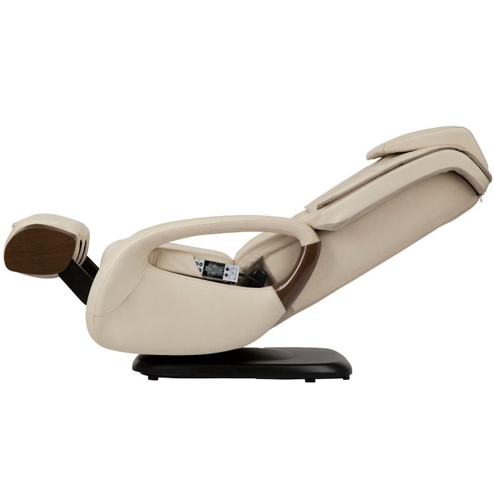 Human Touch WholeBody 8.0 Massage Chair in Bone fully reclined position.