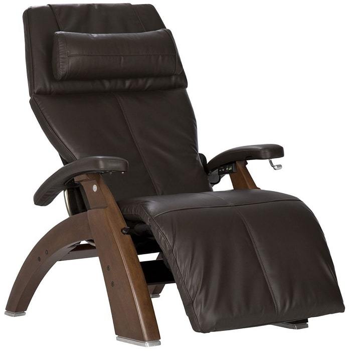Human Touch Perfect Chair PC-420 with Espresso Premium Leather in Supreme Package and Walnut base.