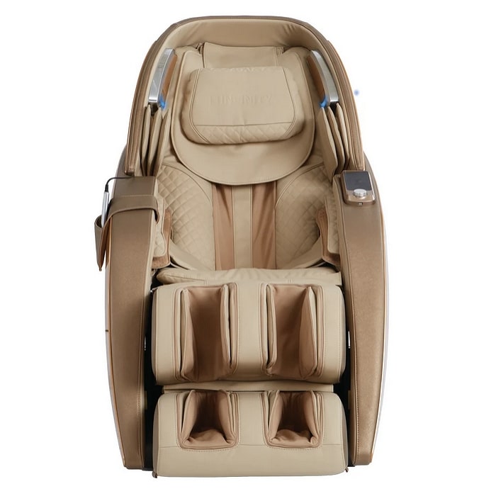 Infinity Dynasty 4D Massage Chair in Gold & Tan Front View