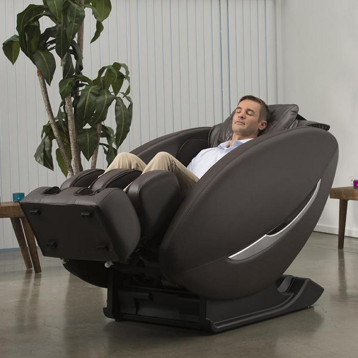 Inner Balance Wellness Ji Massage Chair IMR0047 in zero gravity position with person in room 
