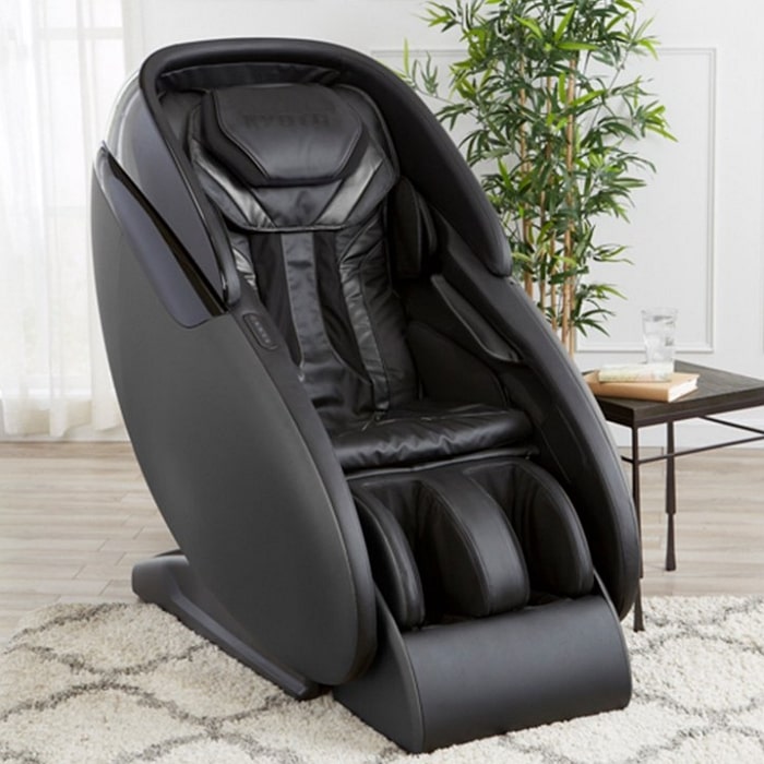 Kyota Kaizen M680 Massage Chair in Black with Bamboo Tree Background