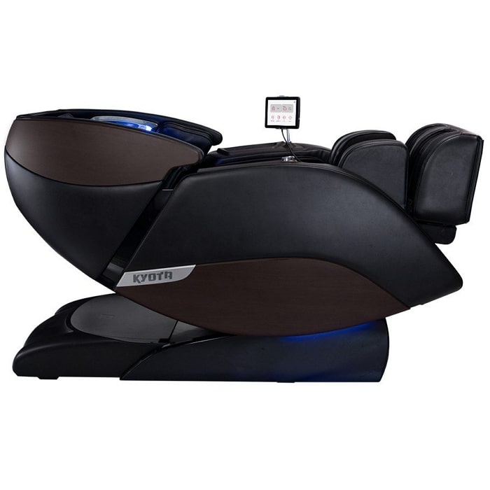 Kyota Nokori M980 Syner-D Massage Chair in Black Reclined Position