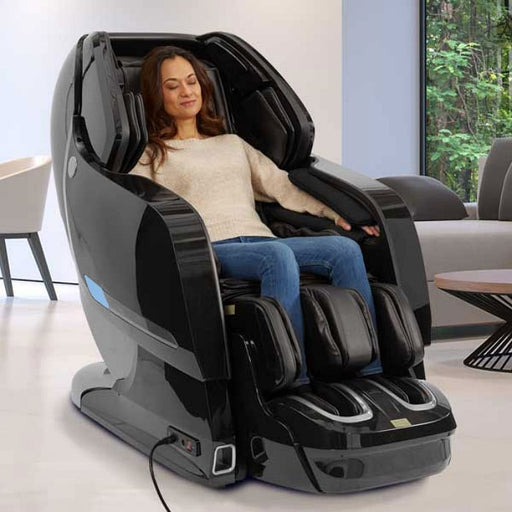Kyota Yosei M868 4D Massage Chair in Black with Woman Sitting
