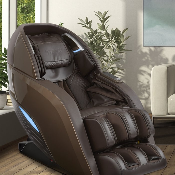 Kyota Yutaka M898 4D Massage Chair in Brown with Background Image