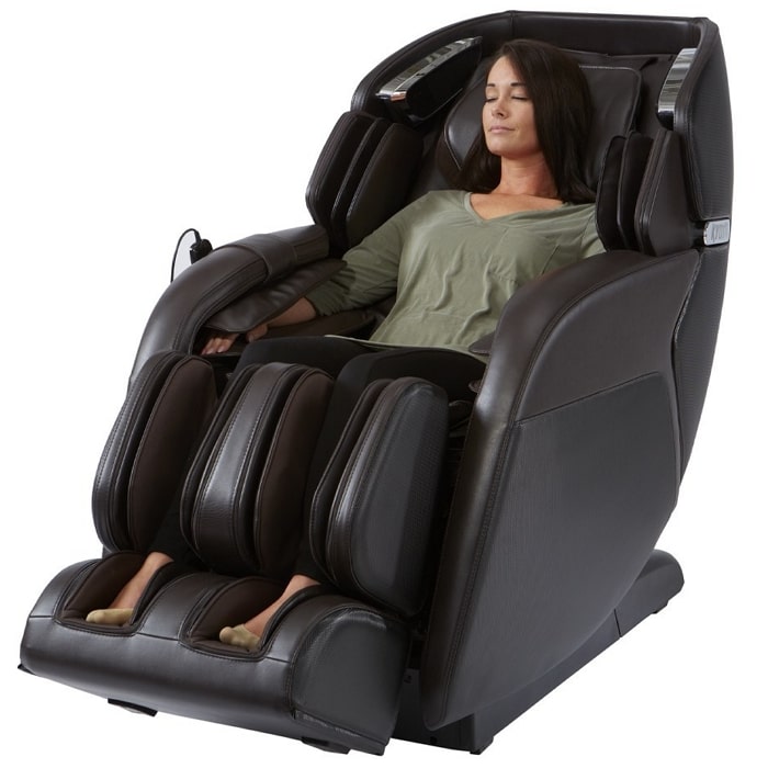 Kyota M673 Kenko Massage Chair in Brown with Woman Sitting