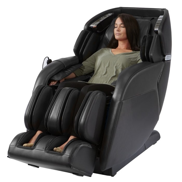 Kyota M673 Kenko Massage Chair in Black with Woman Sitting