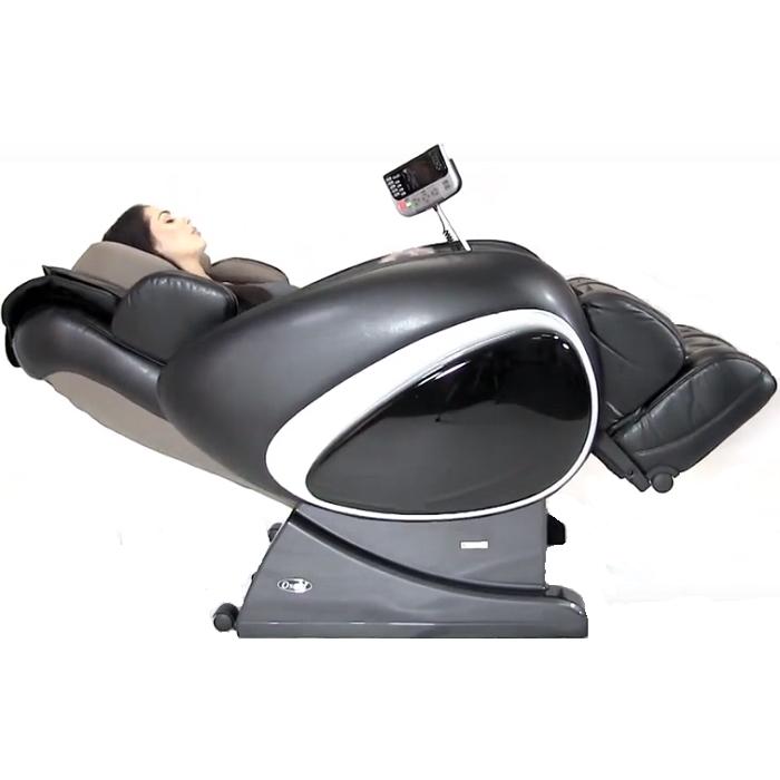 Osaki OS 4000T Massage Chair in black in zero gravity position with model