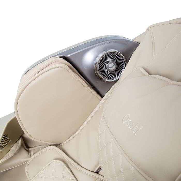 Osaki OS-Pro First Class Massage Chair in beige color close up bluetooth speakers
