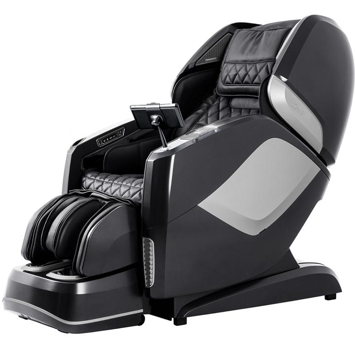 Osaki OS 4D Pro Maestro LE Massage Chair in black and gray semi side view
