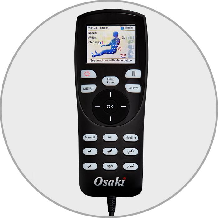 Osaki OS Monarch 3D Massage Chair in close up controller