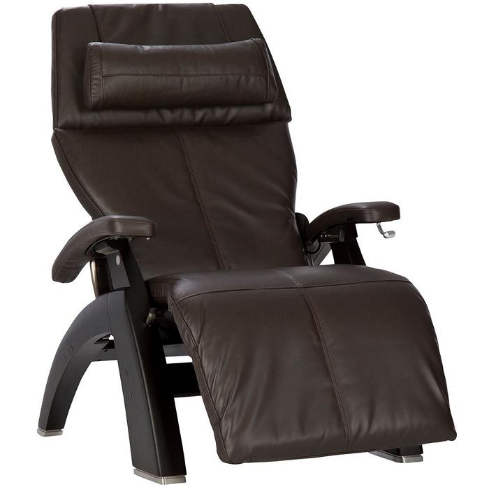 Human Touch Perfect Chair PC-420 with Espresso Premium Leather & Matte Black base.