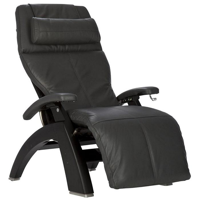 Human Touch Perfect Chair with Gray premium leather, Supreme package, & Matte Black base.