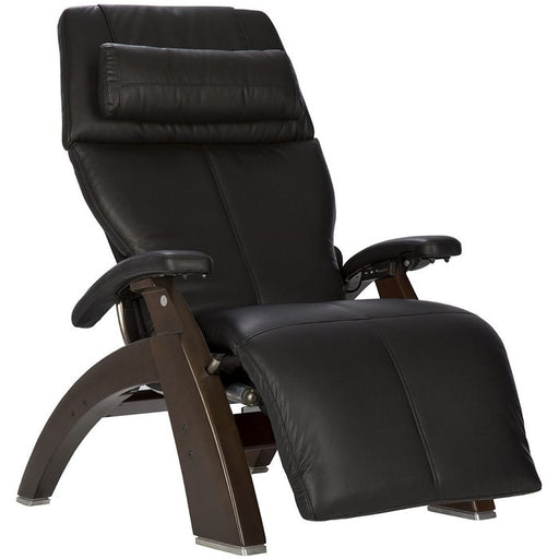 Perfect Chair PC-610 Dark Walnut Base Black Premium Leather Performance