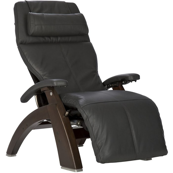 Perfect Chair PC-610 Dark Walnut Base Gray Premium Leather Performance