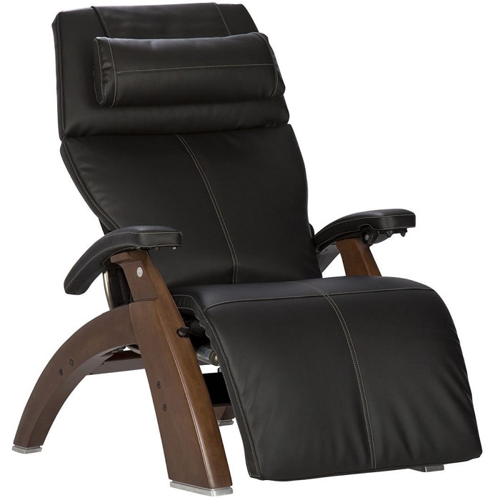 Perfect Chair PC-610 Walnut Base Black Premium Leather Performance