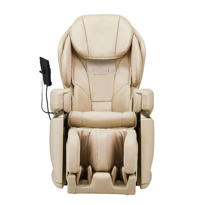 Synca JP1100 massage chair in Beige color in front view.