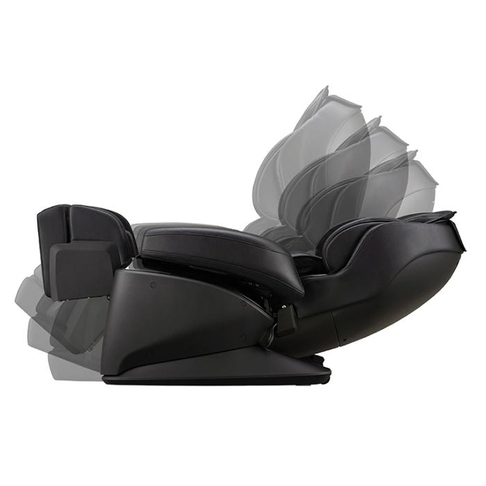 Synca JP1100 Massage Chair in black reclining position cycle