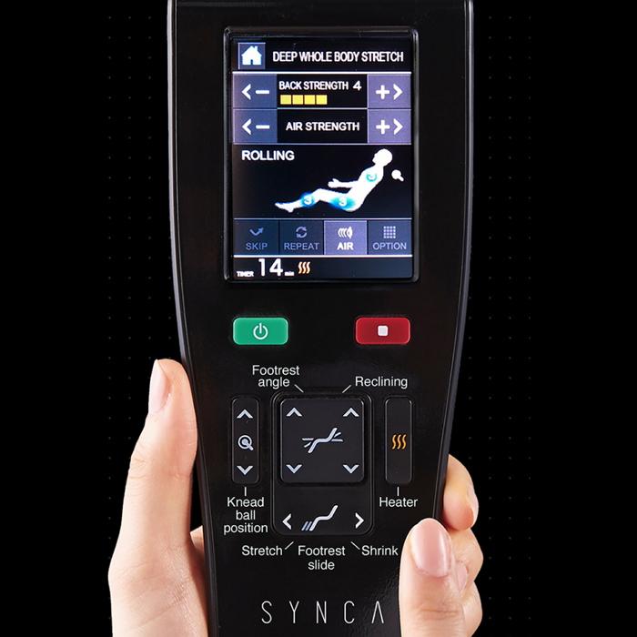 Synca JP1100 Massage Chair focused remote control