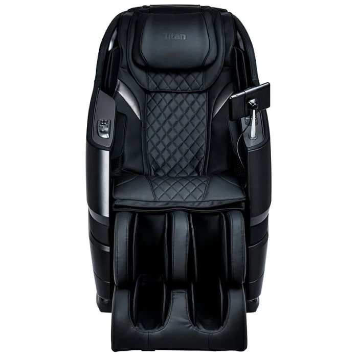 Titan TP Epic 4D Massage Chair in black front view.