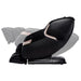 Titan Luca V Massage Chair in black and beige color side view reclined position white background